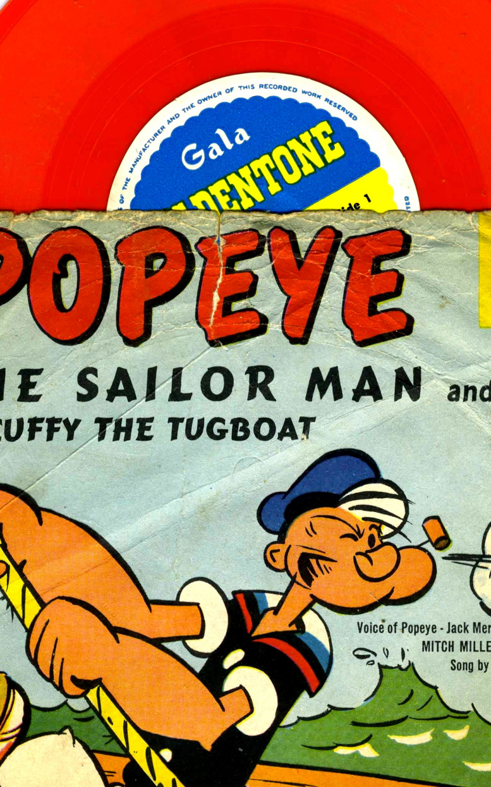 Un vieux vinyl pour enfants avec la voix originale de Popeye